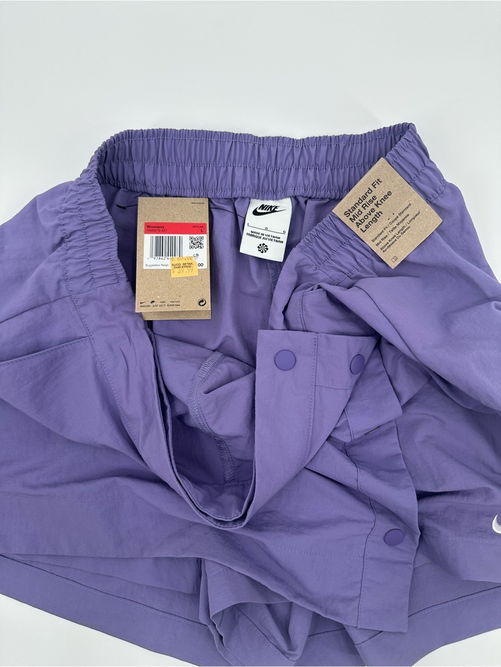 Nike Dri-FIT Women's Lavender Golf Skort Size L Snap Front Wrap Style NWT 1279 - Picture 8 of 9